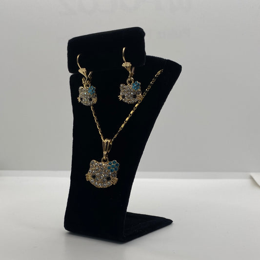 Hello Kitty Necklace & Dangly Earrings set